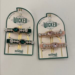 Scunci Wicked Hair Clips - Green and Pink